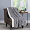 Hastings Home Faux Fur Throw Blanket, Luxurious, Soft, Hypoallergenic Long Pile with Sherpa Back 60"x70" (Pewter) 999151BQF - alternate 1